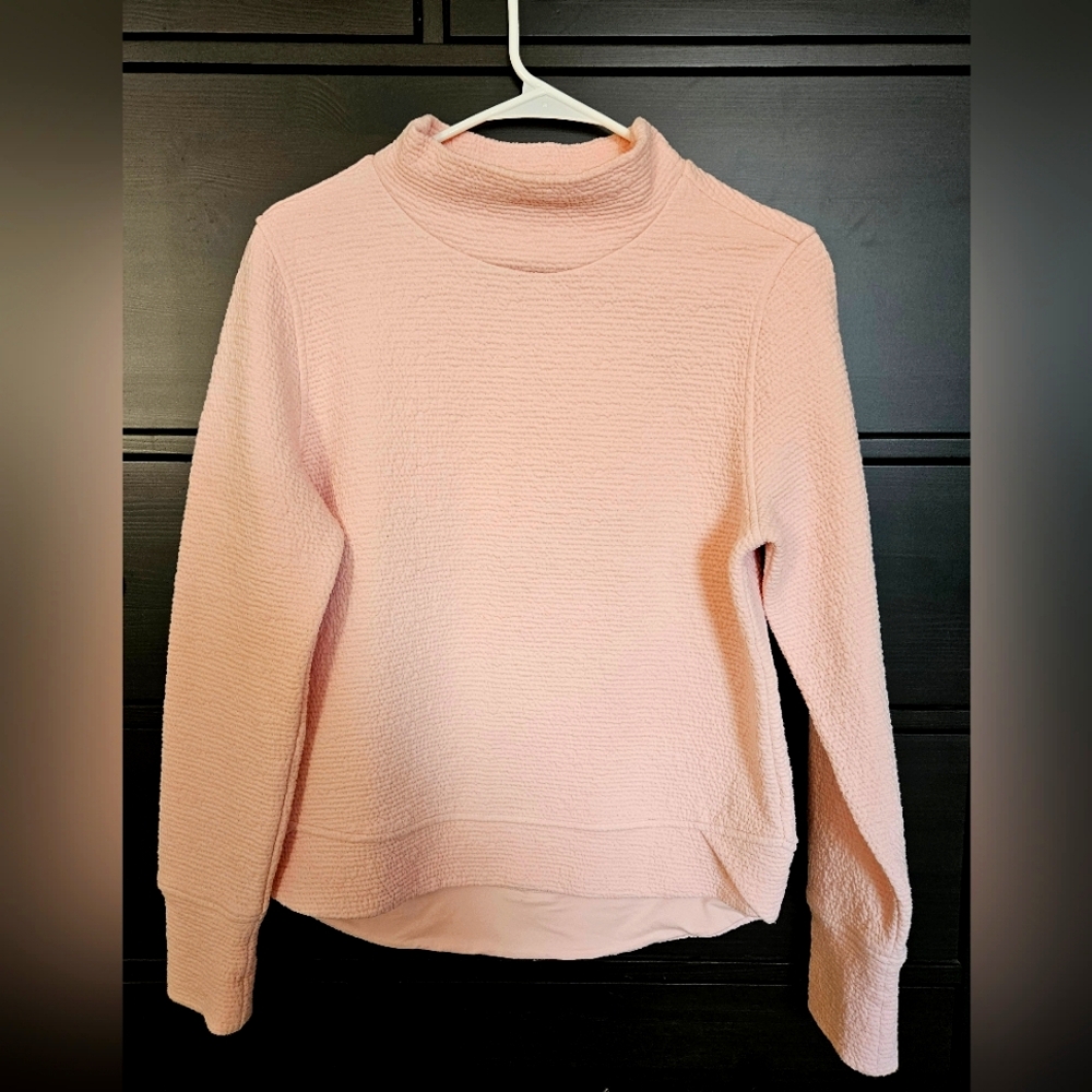 Calia Women's mock neck sweatshirt sweater, pale pink, small